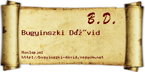 Bugyinszki Dávid névjegykártya