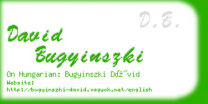 david bugyinszki business card